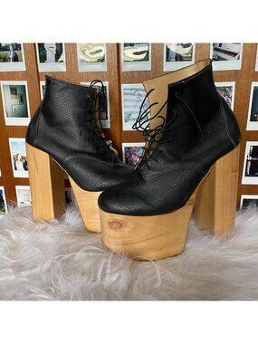 Deandri Leather and Wood Platforms